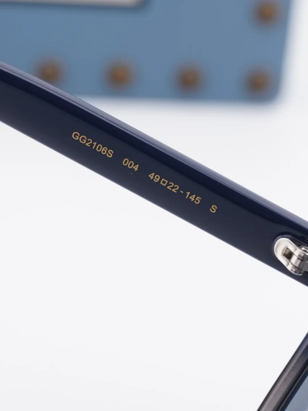 Gucci GG2106S 004 Square Sunglasses - Blue to Grey / Smoke